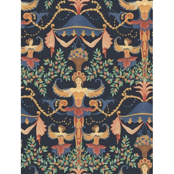 Chamber Angels - Denim, Red & Marigold on Ink