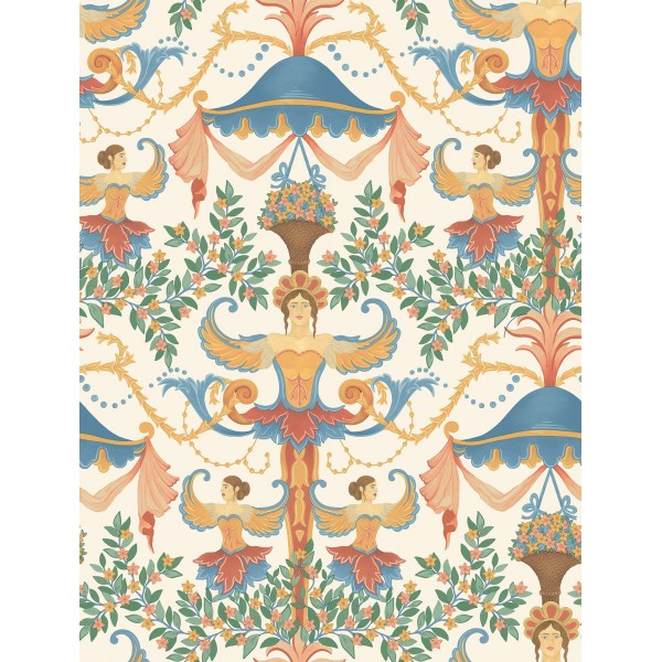 Chamber Angels - Cerulean Sky, Rouge & Marigold on Parchment