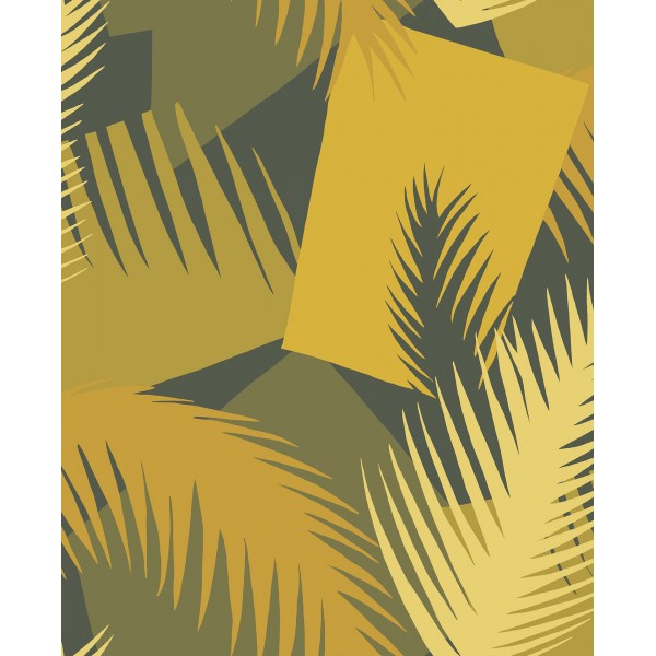Deco Palm - Chratreuse on Charcoal