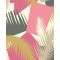 Deco Palm - Fuchsia, Magenta, Gold & Charcoal on Cream