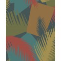 Deco Palm - Ginger, Rouge, Olive on Midnight
