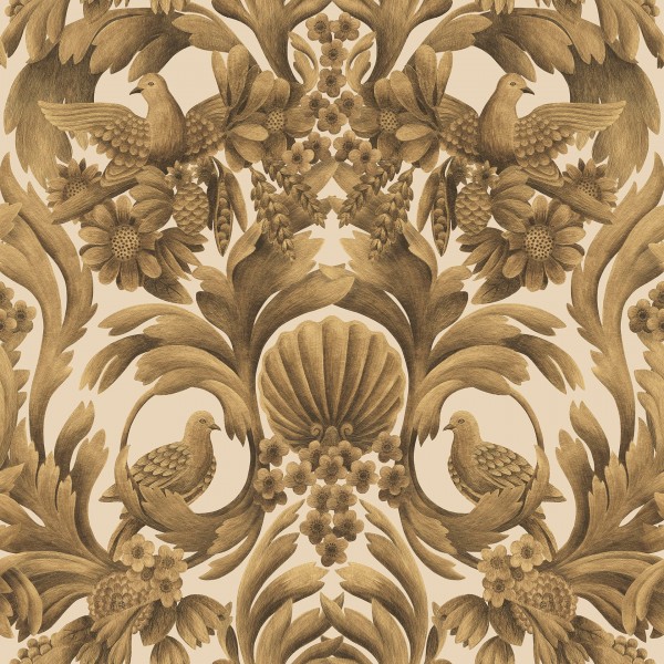 Gibbons Carving - Metallic Gold on Sand