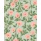 Hampton Roses - Rose & Leaf Green on Duck Egg