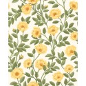 Hampton Roses - Marigold & Olive Green on White