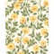 Hampton Roses - Marigold & Olive Green on White