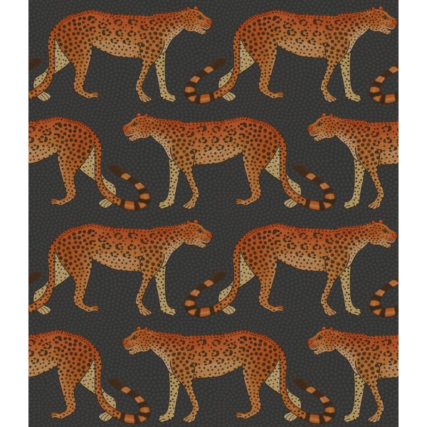 Leopard Walk - Burnt Orange on Charcoal