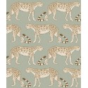 Leopard Walk - Linen on Soft Olive