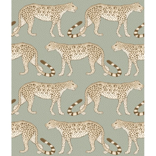 Leopard Walk - Linen on Soft Olive