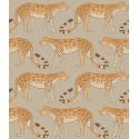 Leopard Walk - Orange on Linen