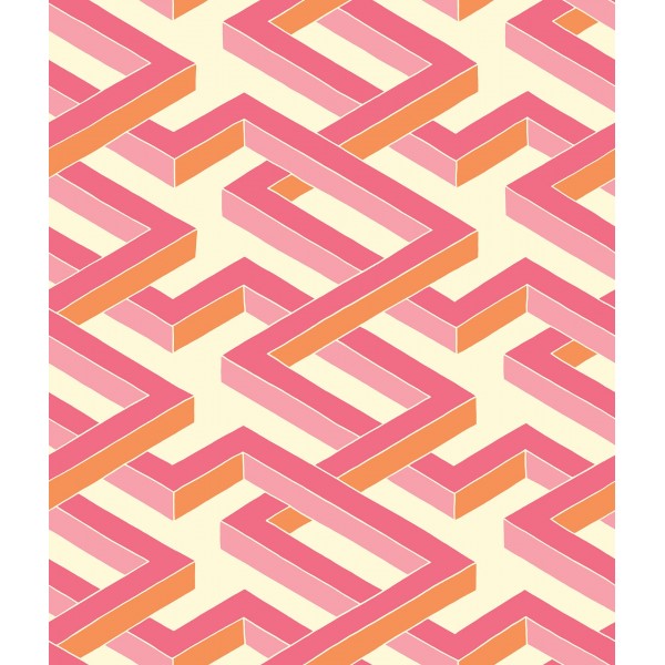 Luxor - Fuchsia & Orange on White