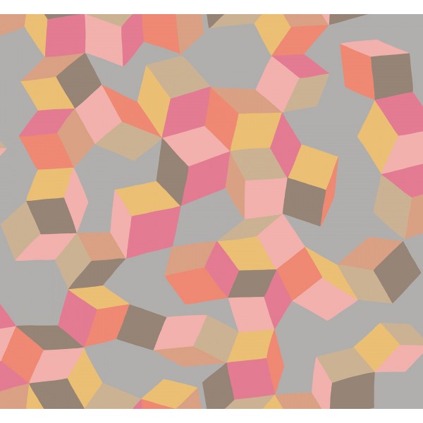 Puzzle - Fuchsia & Orange on Dove