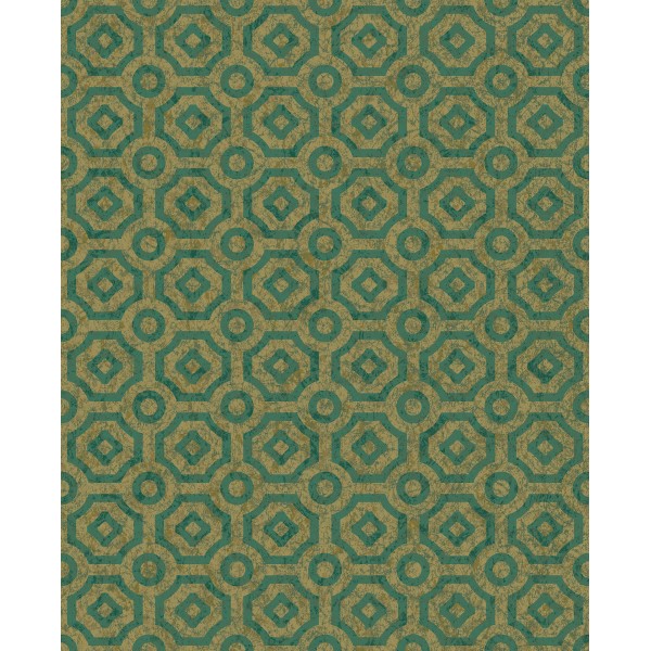 Queen's Quarter - Emerald on Metallic Antique Gold