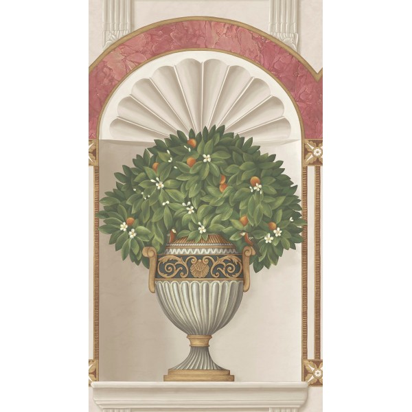 Royal Jardiniere - Spring Green & Rose on Stone