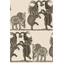 Safari Dance - Linen & Charcoal on Parchment