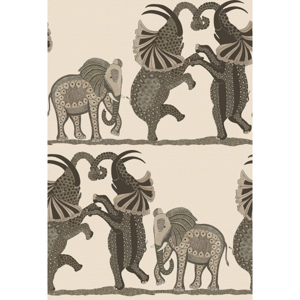 Safari Dance - Linen & Charcoal on Parchment