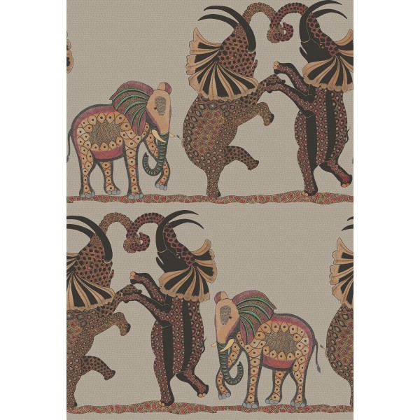 Safari Dance - Ginger & Red on Linen