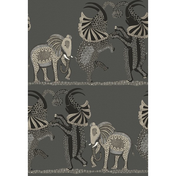 Safari Dance - Stone & Black on Charcoal