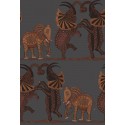 Safari Dance - Ginger & Red on Charcoal