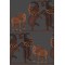 Safari Dance - Ginger & Red on Charcoal