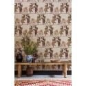 Safari Dance - Ginger & Red on Linen