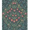 Tudor Garden - Rouge & Forest Green on Charcoal