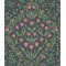 Tudor Garden - Plum & Olive Green on Charcoal