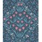 Tudor Garden - Fuchsia & Cerulean Blue on Midnight