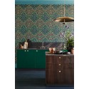 Tudor Garden - Rouge & Forest Green on Charcoal