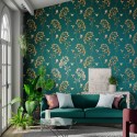 Amazilia Wide Width - Teal/Gold