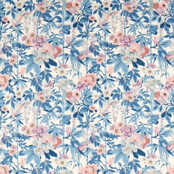 Bamboo & Birds - China Blue /Lotus Pink