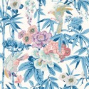 Bamboo & Birds - China Blue /Lotus Pink