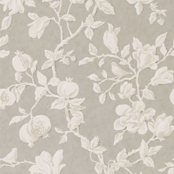 Magnolia & Pomegranate -Silver/Linen