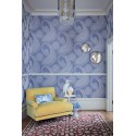 Rajapur Flock - Hyacinth Blue & White