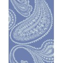 Rajapur Flock - Hyacinth Blue & White