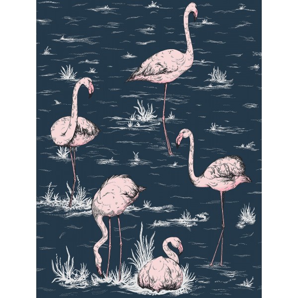 Flamingos Icons - Blush on Midnight