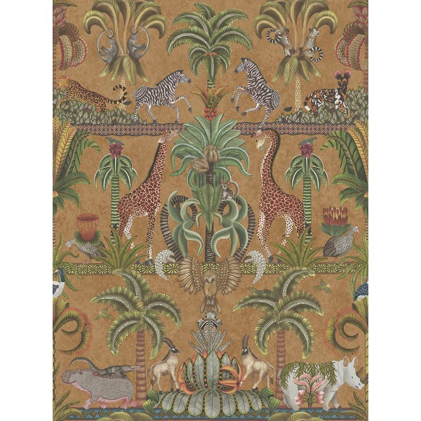 Afrika Kingdom - Olive Green & Spring Green on Metallic Bronze