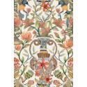 Protea Garden - Olive Green & Tangerine on White