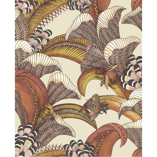 Hoopoe Leaves - Crimson, Canary Yellow, Fuchsia on Stone