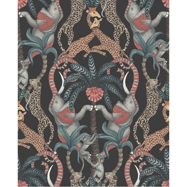 Safari Totem - Ruby & Print Room Blue on Charcoal