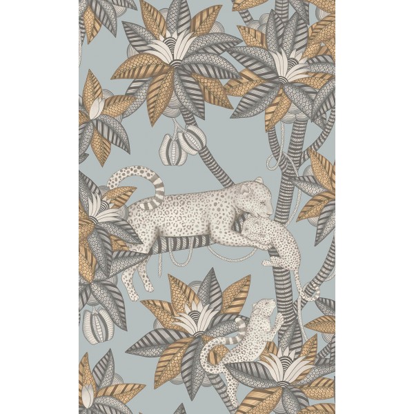 Satara - Slate & White Mica on Print Room Blue