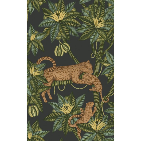 Satara - Spring Green & Metallic Bronze on Charcoal