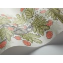 Acacia - Olive & Coral on Parchment