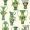 Khulu Vases - Multi Greens on Pale Cream