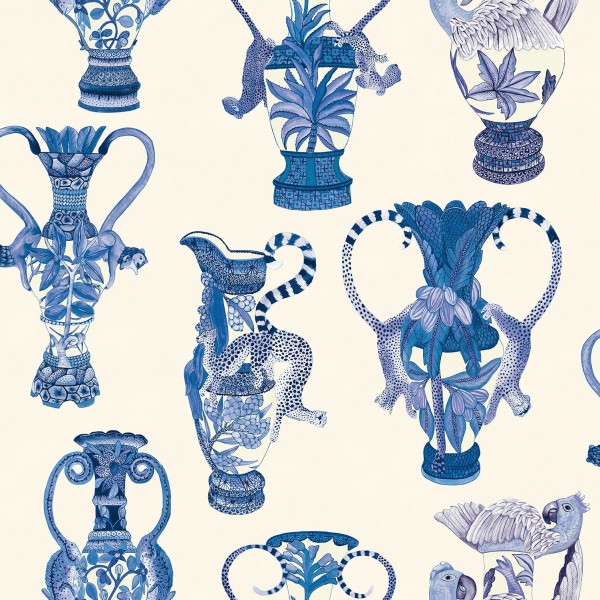 Khulu Vases - China Blue on Pale Cream