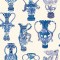 Khulu Vases - China Blue on Pale Cream