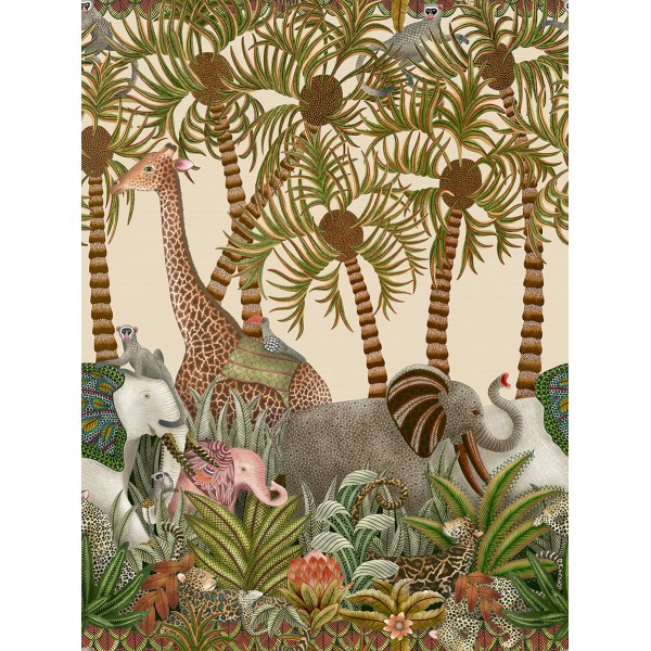Letaba March - Spring Green & Ginger on Cream